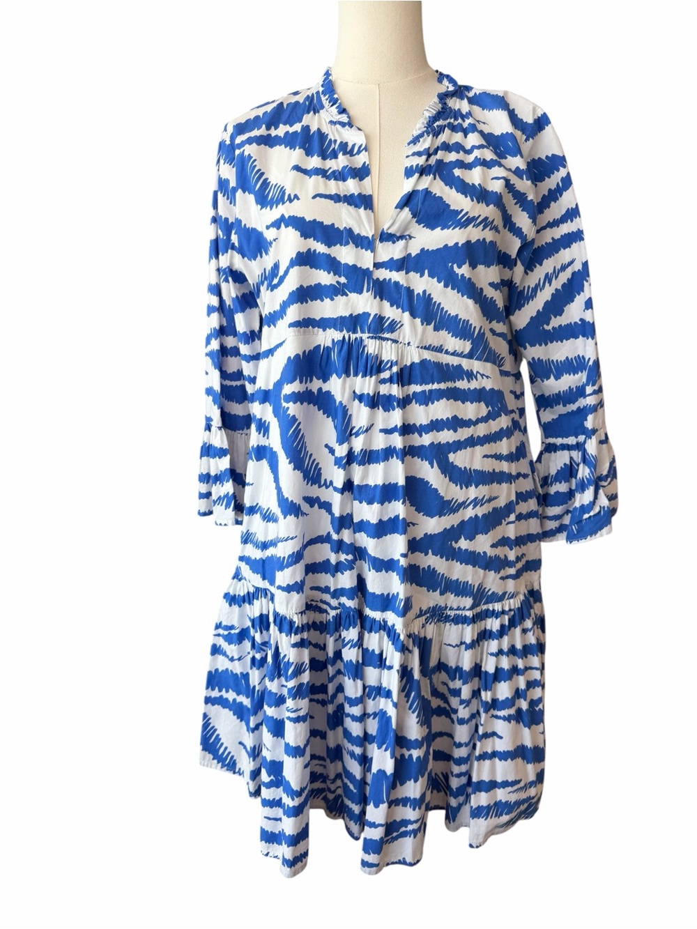 O Oliphant Bell-Sleeved Tiered Mini Dress